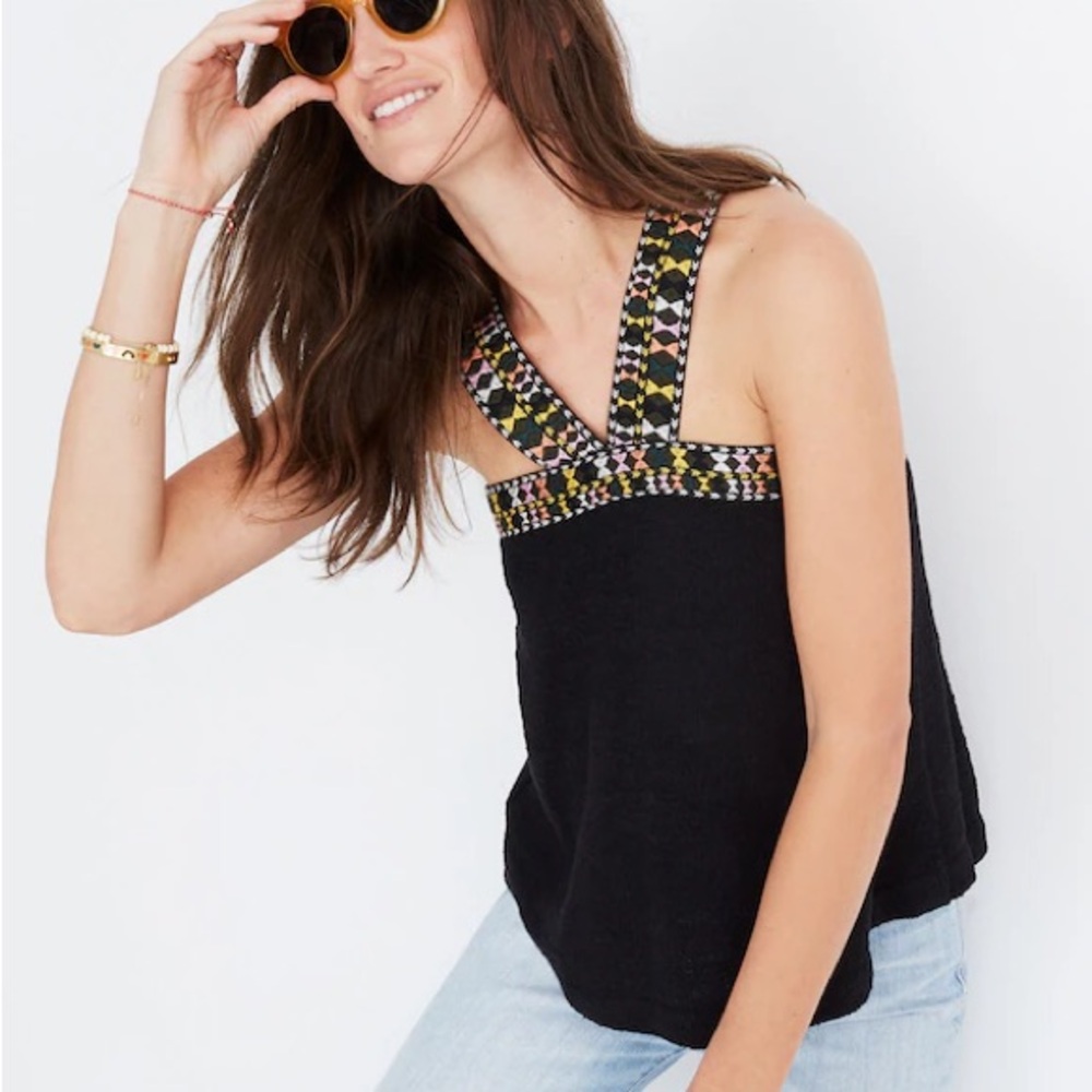 Madewell Embroidered Swing Sweater Tank